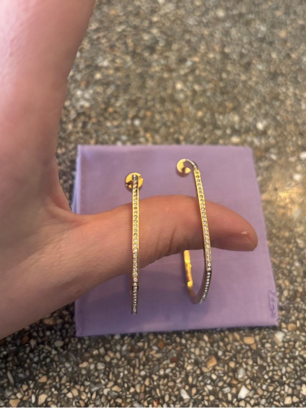 Michael Kors Gold Slim Hoops MKJ4592 - Picture 3 of 3